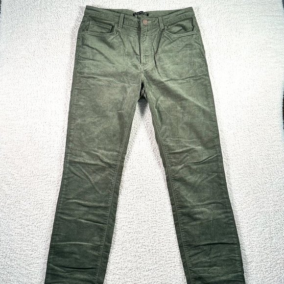 Monfrere Velvet Slim Straight Jeans Green Size 34x32 Classic Comfy - Picture 2 of 14